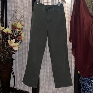 🎄LOFT Olive Green High Waist Slim Wide Leg Jeans Sz. 4/27~NWT!